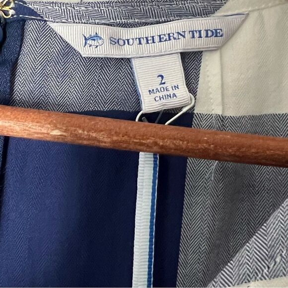 Southern Tide Jillian Blue Check Peplum Top - Picture 7 of 7